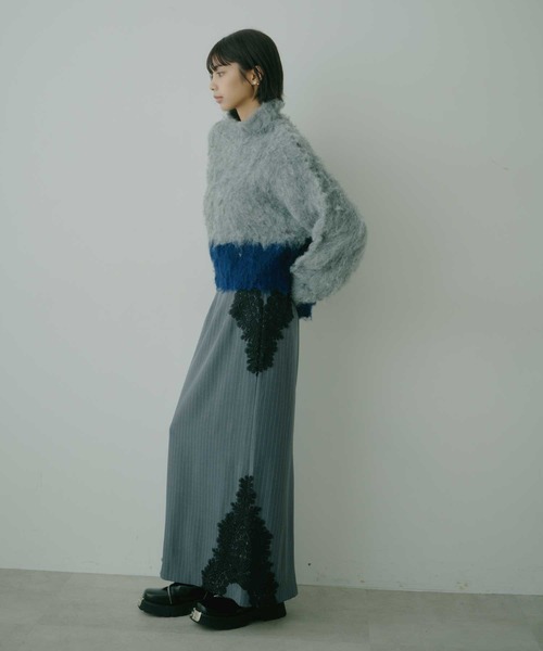 AND MARY クロップドニット VIOLETTA（ヴィオレッタ） ニット セーター バイカラーモヘア