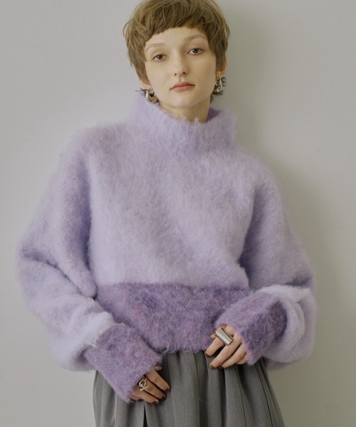 VIOLETTA（ヴィオレッタ） ニット セーター バイカラーモヘア