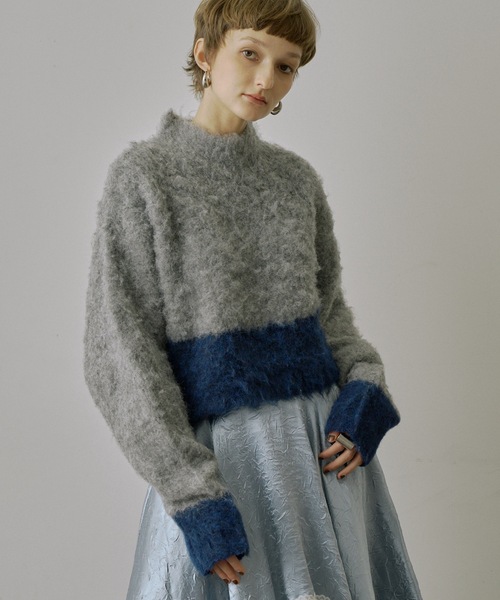 VIOLETTA（ヴィオレッタ） ニット セーター バイカラーモヘア