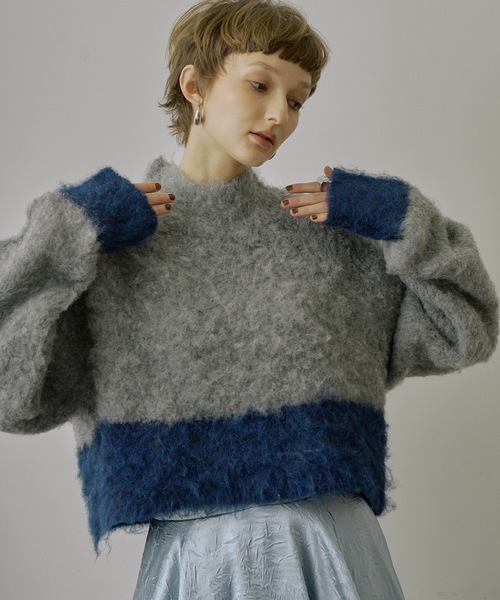 VIOLETTA（ヴィオレッタ） ニット セーター バイカラーモヘア