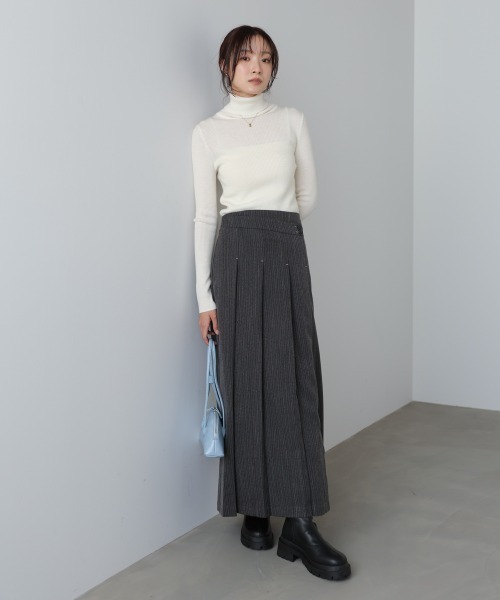 BAB（バブ） スカート 「選べるサイズ展開」ピンストライプサイド