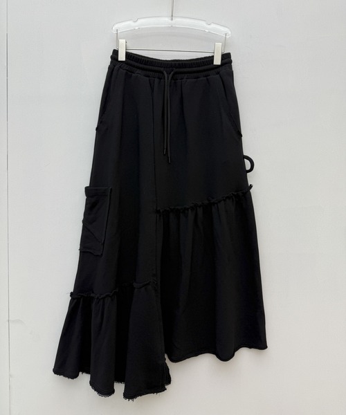 VEILA ロング スカート フリル切替 ロングスカート : ZOZOTOWN Yahoo