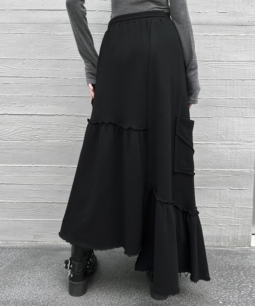 VEILA ロング スカート フリル切替 ロングスカート : ZOZOTOWN Yahoo