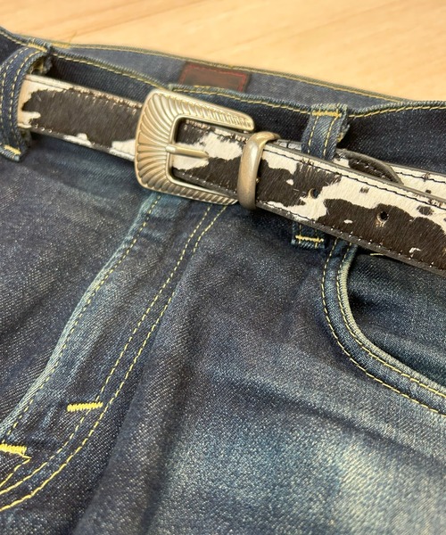 Lee（リー） ベルト 25mm レザー ハラコ調 ウエスタン ナローベルト