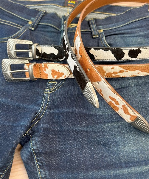 Lee（リー） ベルト 25mm レザー ハラコ調 ウエスタン ナローベルト