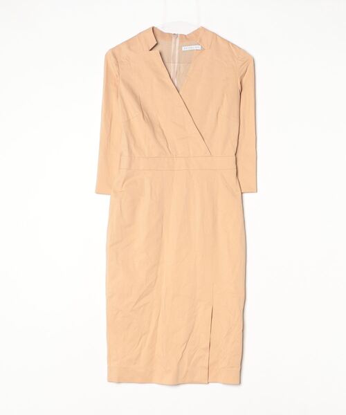 ESTNATION ベージュ 七分袖 ひざ丈ワンピース ESTNATION ベージュ 七分袖 ひざ丈ワンピース ディー エストネーション