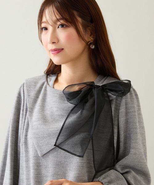 ローズティアラ（Rose Tiara）/ビッグカラーリボンカットソー Rose Tiara（ローズティアラ） tシャツ ビッグカラーリボンカットソー