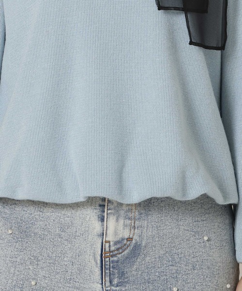 Rose Tiara（ローズティアラ） tシャツ ビッグカラーリボンカットソー