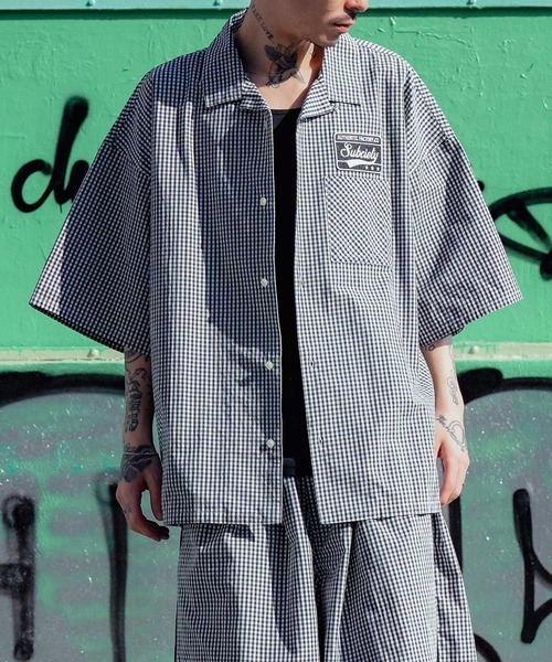 「Subciety」 半袖シャツ MEDIUM ブラック メンズ_画像6
