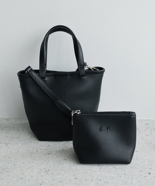 evernavy ショルダーバッグ バッグ 2wayミニトートバッグ（ポーチ付き