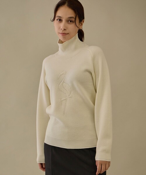 JUN&ROPE'（ジュンアンドロペ） ニット セーター 「NOIR」フラミンゴ