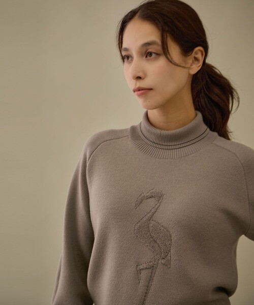 JUN&ROPE'（ジュンアンドロペ） ニット セーター 「NOIR」フラミンゴ