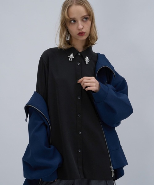 HARE（ハレ） ブラウス シャツ ビジューパーツシャツ(HARE) レディース