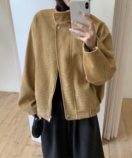 FAVORITO ブルゾン アウター スタンドカラーコーデュロイジャケット
