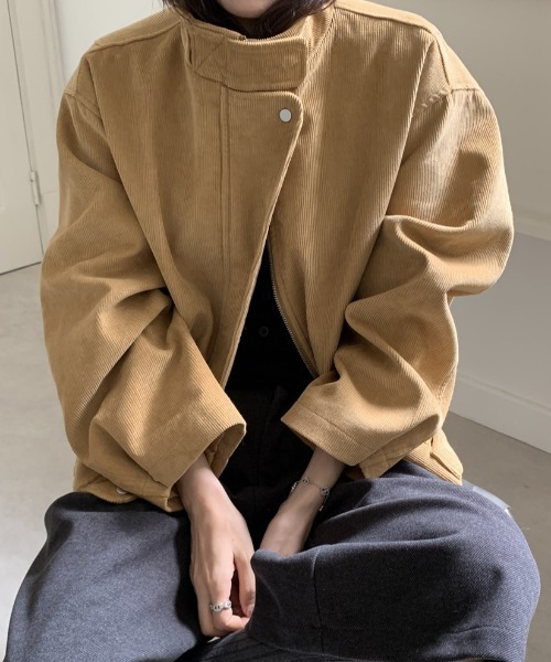 FAVORITO ブルゾン アウター スタンドカラーコーデュロイジャケット