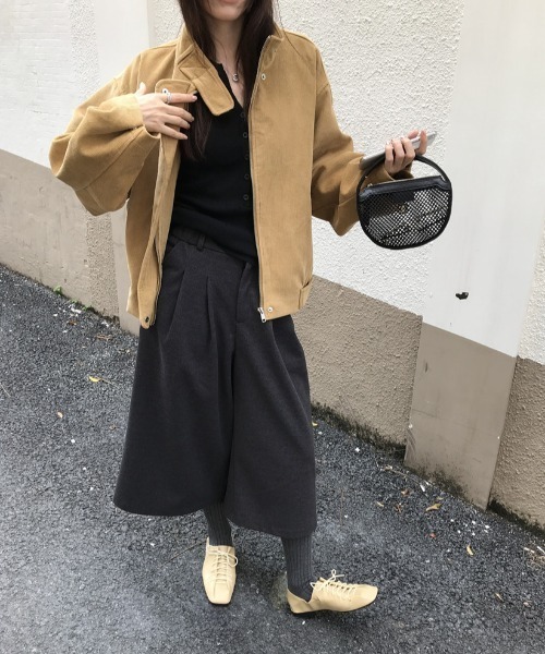 FAVORITO ブルゾン アウター スタンドカラーコーデュロイジャケット