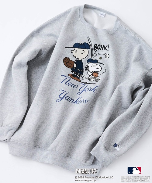 PEANUTS トレーナー スウェット 「PEANUTS×MLB」オリジナルデザイン 裏