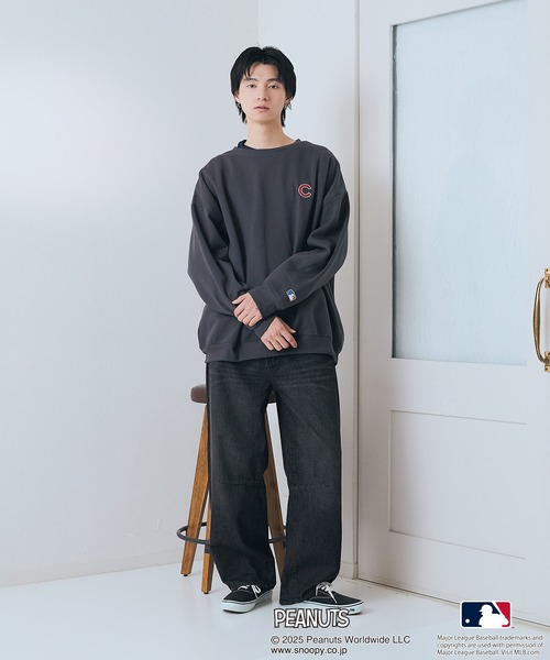 PEANUTS トレーナー スウェット 「PEANUTS×MLB」オリジナルデザイン 裏