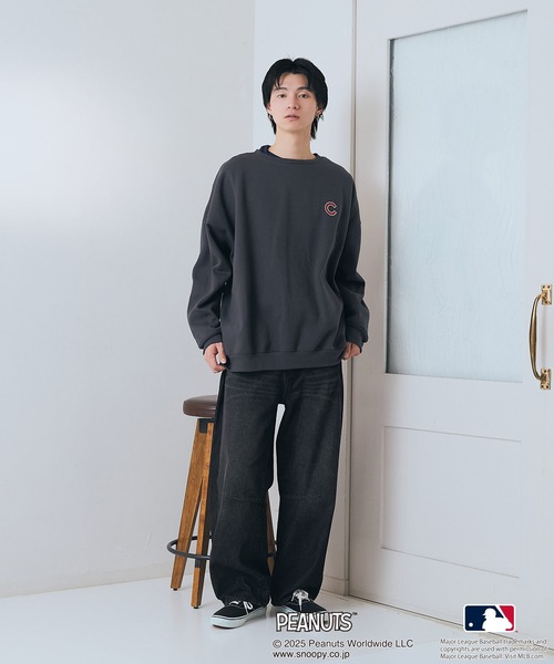PEANUTS トレーナー スウェット 「PEANUTS×MLB」オリジナルデザイン 裏