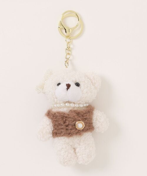 Revo. チャーム アニマル ボア パール リボン くま ベア ぬいぐるみ