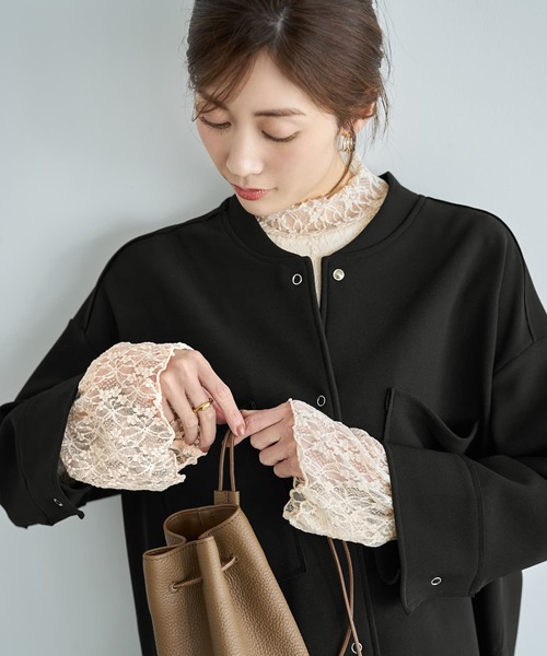 STYLE DELI（スタイルデリ） tシャツ 袖口から出すレーシィーインナー