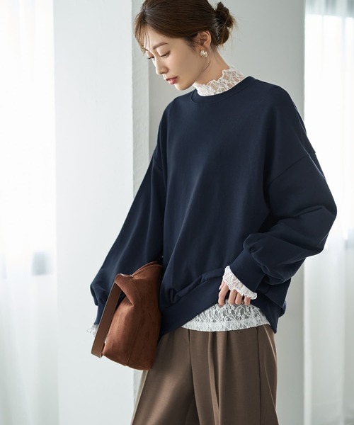 トップス t __ STYLE DELI（スタイルデリ） tシャツ 袖口から出すレーシィーインナー