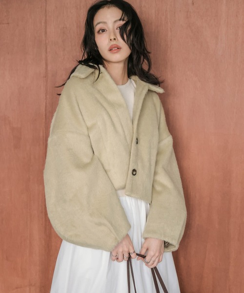 Lajour ブルゾン アウター 「日本製」ウールMIXショートブルゾン