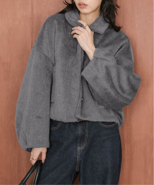 Lajour ブルゾン アウター 「日本製」ウールMIXショートブルゾン