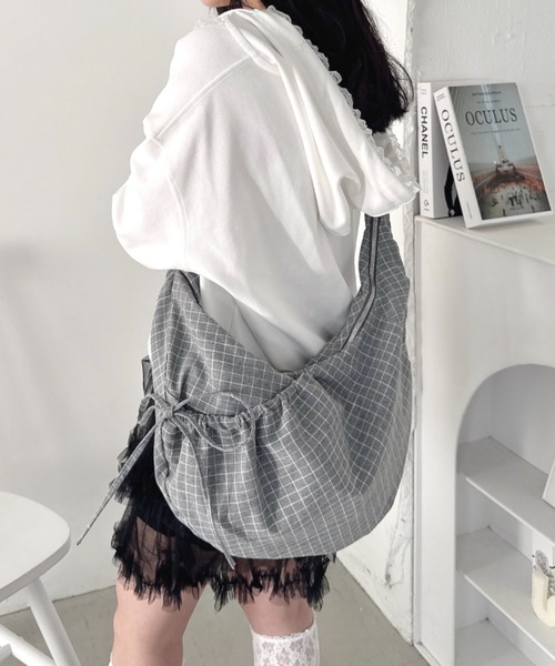 Loueme ショルダーバッグ バッグ チェックリボンショルダーバッグ
