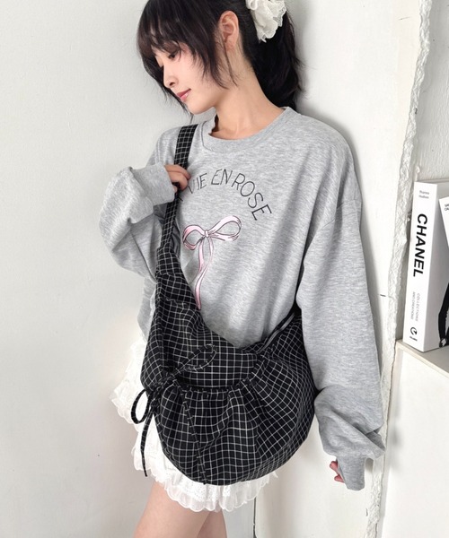 Loueme ショルダーバッグ バッグ チェックリボンショルダーバッグ
