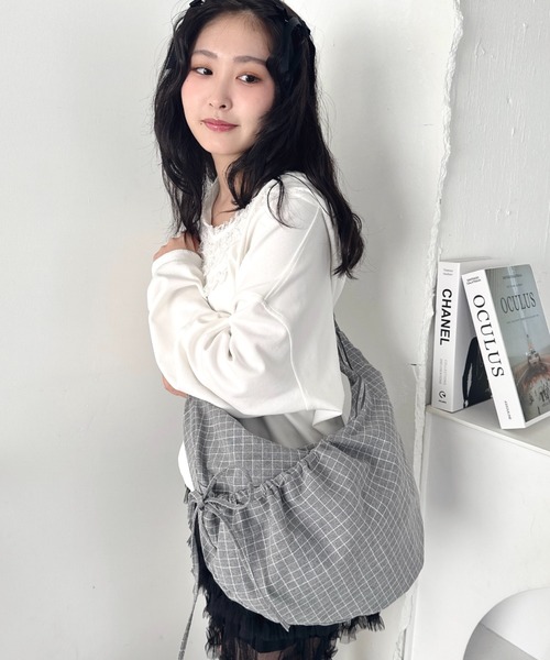 Loueme ショルダーバッグ バッグ チェックリボンショルダーバッグ