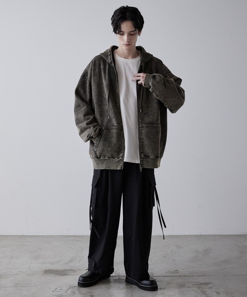 「CLEL」 ジップアップパーカー L ブラック メンズ_画像6