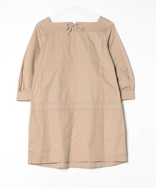 「d'un a dix」 7分袖ワンピース 38 ベージュ レディース_画像2