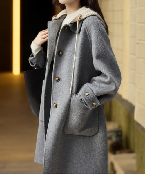 DRESSTERIOR✨️フード付き ウールリバーコート ベルト ゆったり 紺 bcxn1742_m01.jpg