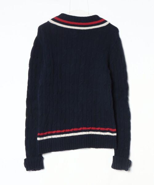 「FRED PERRY」 長袖ニット M ネイビー メンズ_画像2