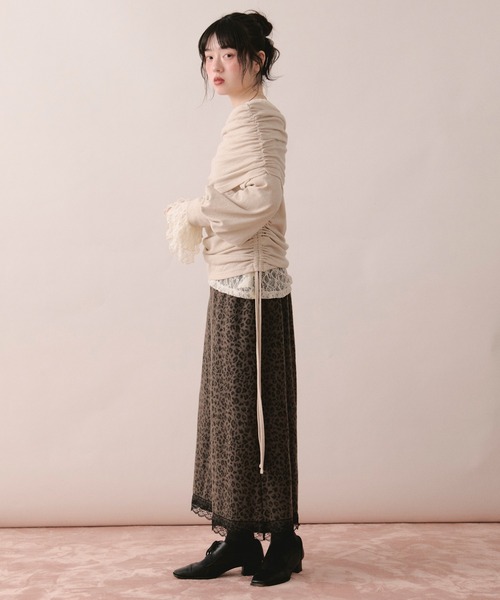 loin nuit tシャツ shirring off shoulder tops / シャーリングオフ