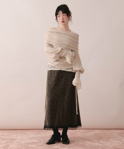 loin nuit tシャツ shirring off shoulder tops / シャーリングオフ