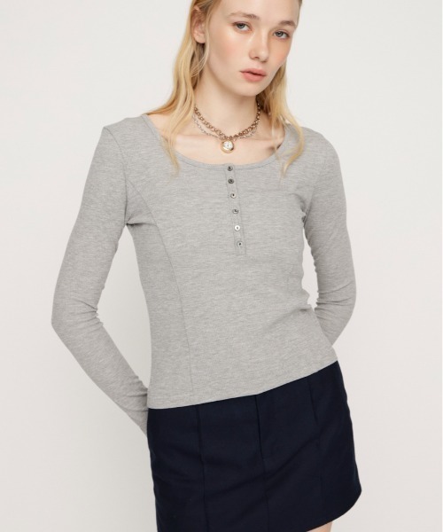 SLY（スライ） ヘンリーネック tシャツ HENRY NECK CUT TOPS ヘンリー