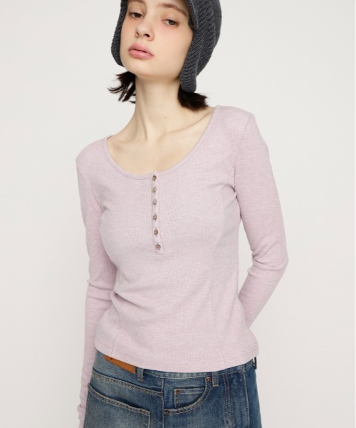 SLY（スライ） ヘンリーネック tシャツ HENRY NECK CUT TOPS ヘンリー