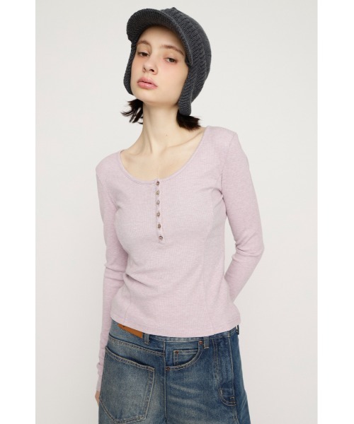 SLY（スライ） ヘンリーネック tシャツ HENRY NECK CUT TOPS ヘンリー