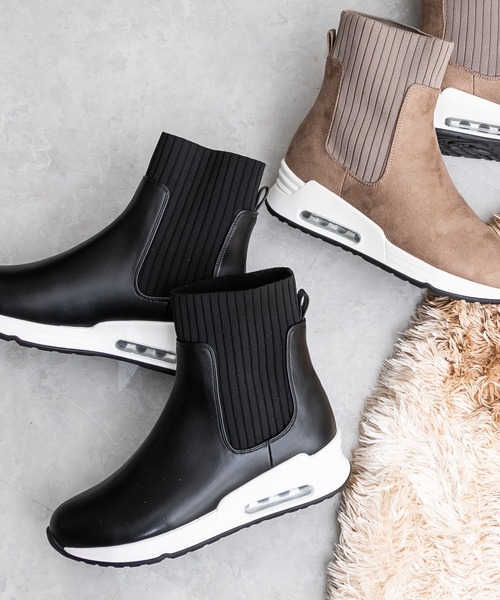 「coca(ANDEX shoes product)」 ショートブーツ LARGE ブラック レディース_画像3