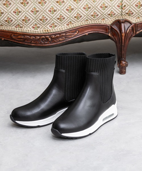 「coca(ANDEX shoes product)」 ショートブーツ LARGE ブラック レディース_画像5