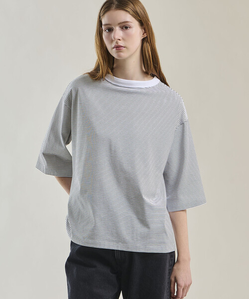 handvaerk（ハンドバーク） tシャツ 半袖 | 60/2 ボトルネックTシャツ