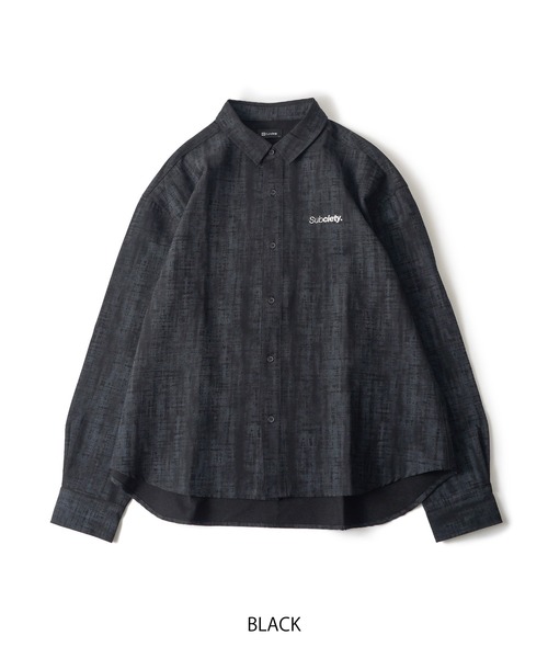 「Subciety」 長袖シャツ MEDIUM ブラック メンズ_画像4
