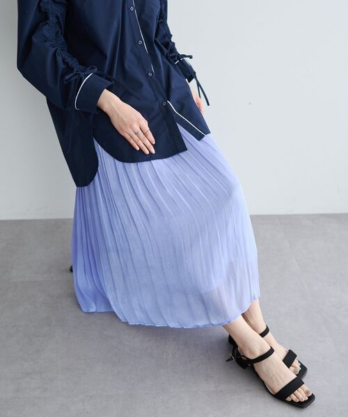 YECCA VECCA（イェッカヴェッカ） スカート シャイニーサテンプリーツ