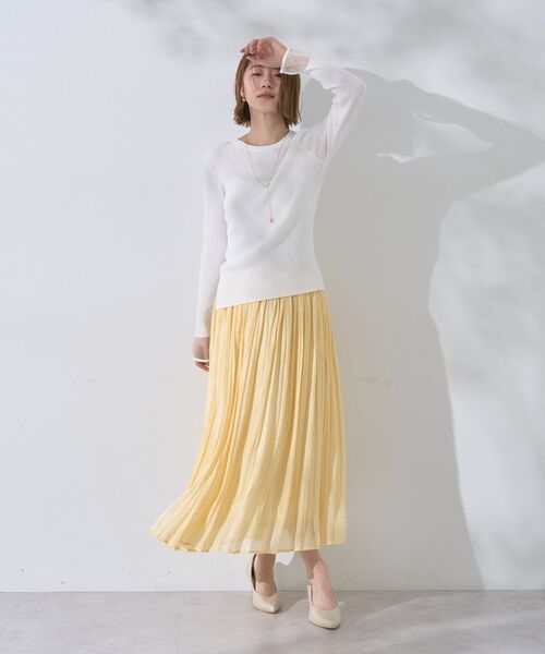 YECCA VECCA（イェッカヴェッカ） スカート シャイニーサテンプリーツ