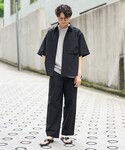 ワイドパンツ パンツ 「ストレッチ/吸水速乾性...の詳細画像1
