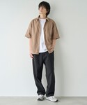 ワイドパンツ パンツ 「ストレッチ/吸水速乾性...の詳細画像5