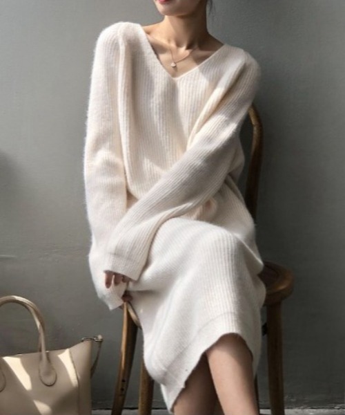 「BLANC FICELLE」 ニットワンピース FREE ピンク レディース_画像2