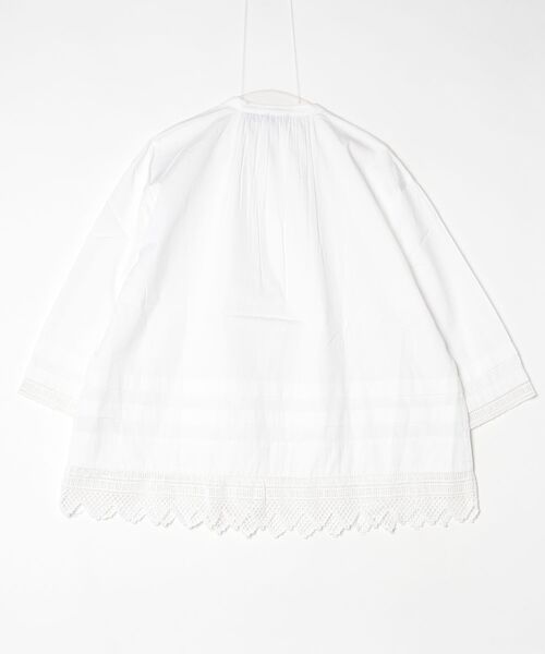 ブラウス シャツ クロシェトリム コットン シャツ レディースの画像